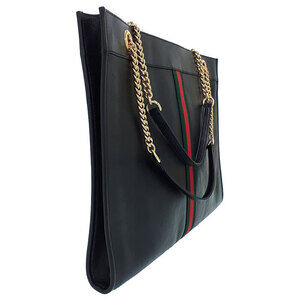 Gucci Leather Black Shoulder Chain Bag Tote Raja